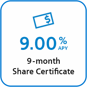 90th Anniversary 9-Month Share Certificate